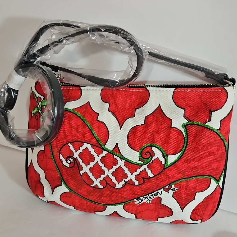 Beautiful Red Brighton Love Dove Canvas Zipper Pouch NWT